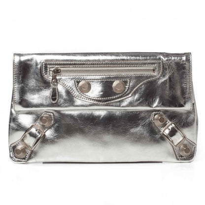 Balenciaga Laminated Calfskin Giant 21 Envelope Clutch Silver Hardware 1 of 12