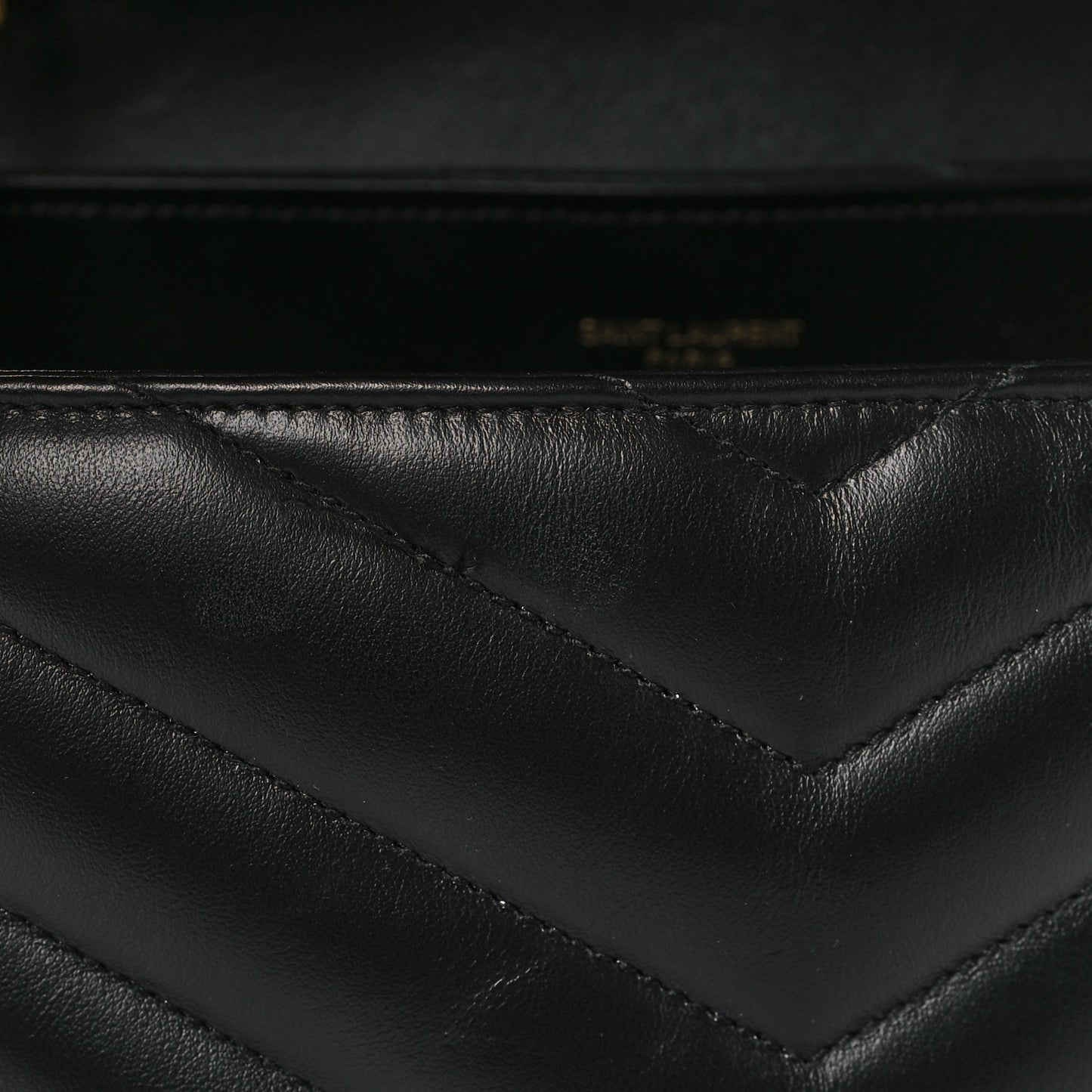 Calfskin Y Quilted Monogram Medium Loulou Chain Satchel Black