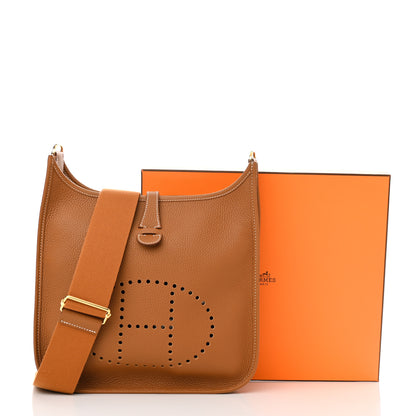 Hermes Taurillon Clemence Evelyne III PM Gold 11 of 11