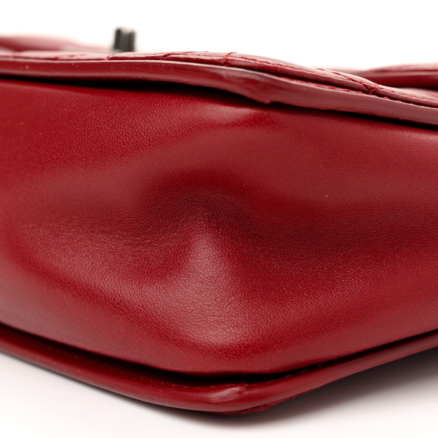 Lambskin Quilted Citizen Zip Large Flap Dark Red