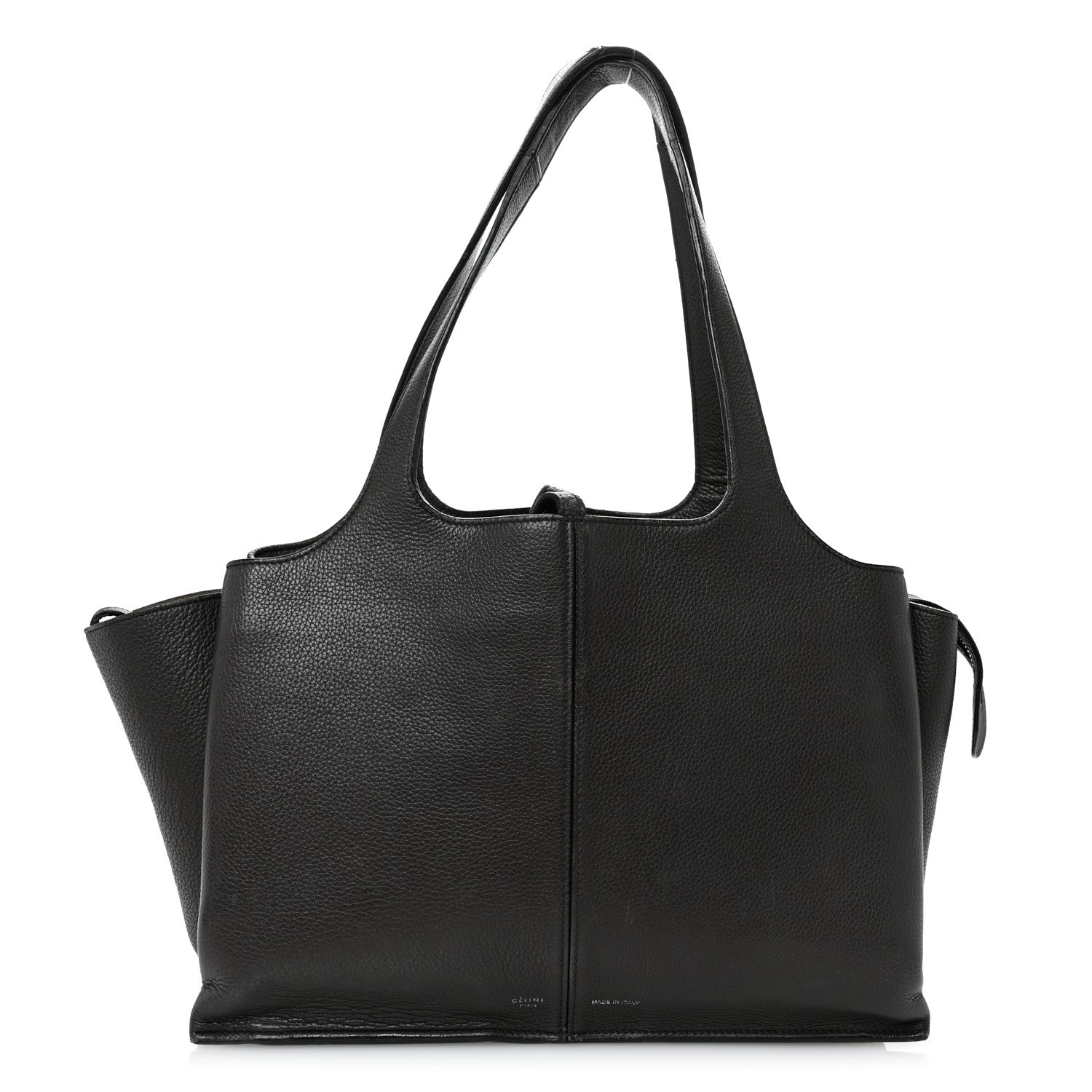 Celine Baby Grained Calfskin Medium Tri-Fold Bag Black 1 of 12