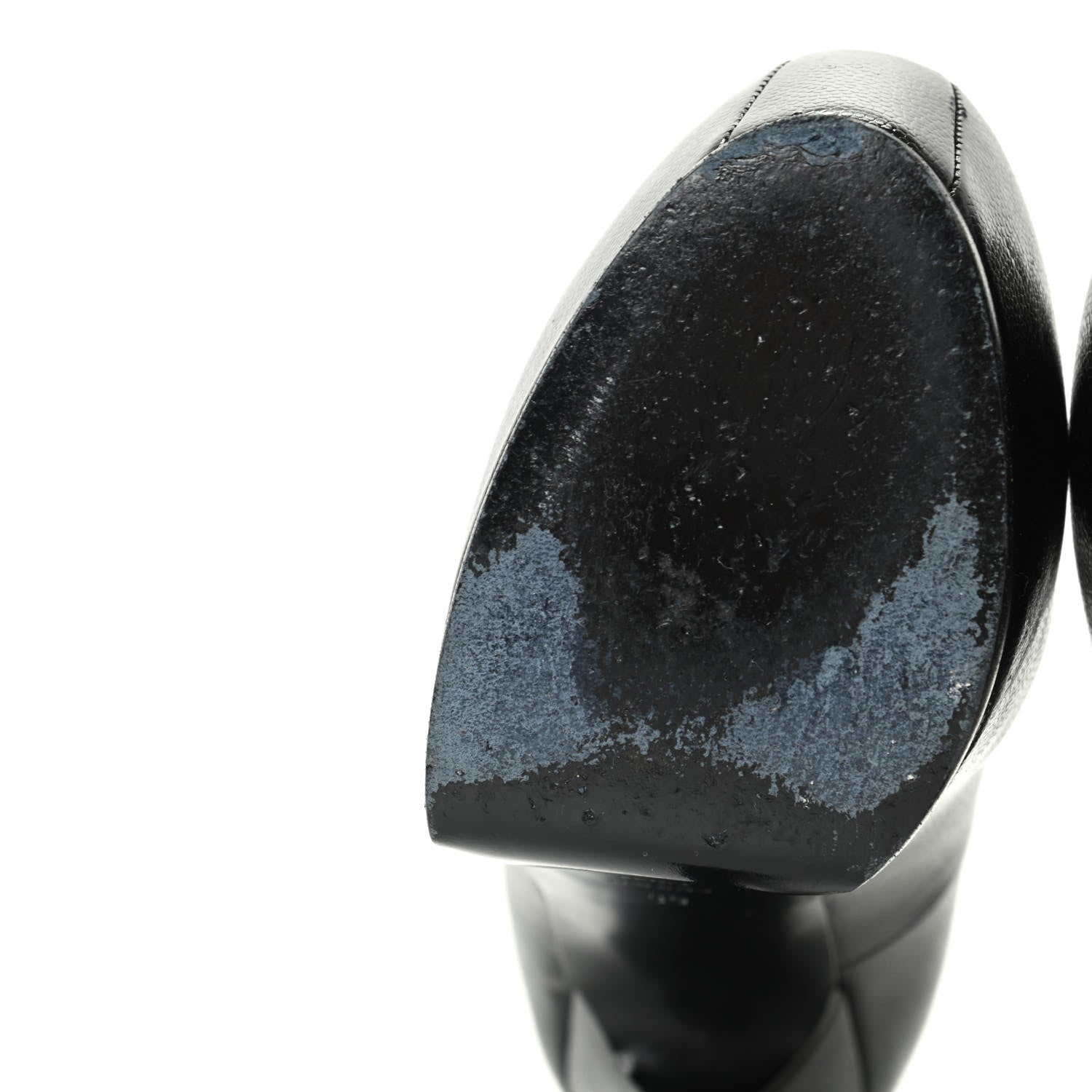 Saint Laurent Pebbled Leather Tribute Two Platform Pumps 39 Black 9 of 12