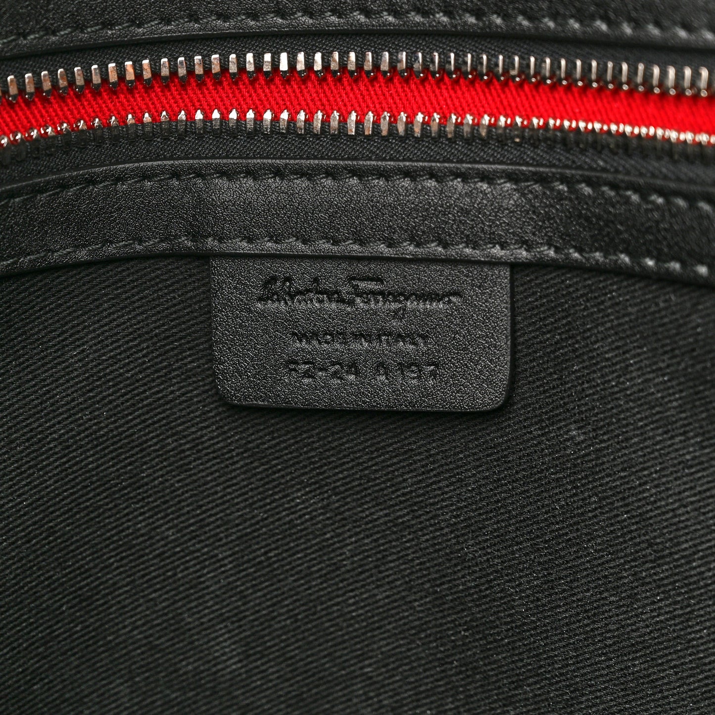 Gancini Monogram Calfskin Briefcase Black Grey