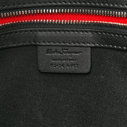 Salvatore Ferragamo Gancini Monogram Calfskin Briefcase Black Grey 7 of 12