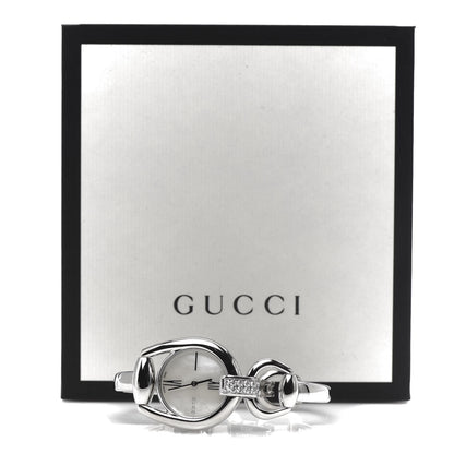 Gucci Stainless Steel Diamond Pave Mother of Pearl 28mm Horsebit Quartz Watch 7 of 7
