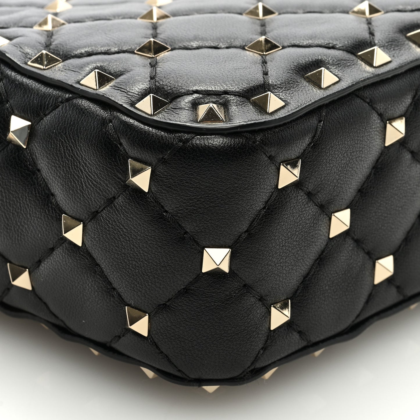 Nappa Rockstud Spike Camera Crossbody Bag Black
