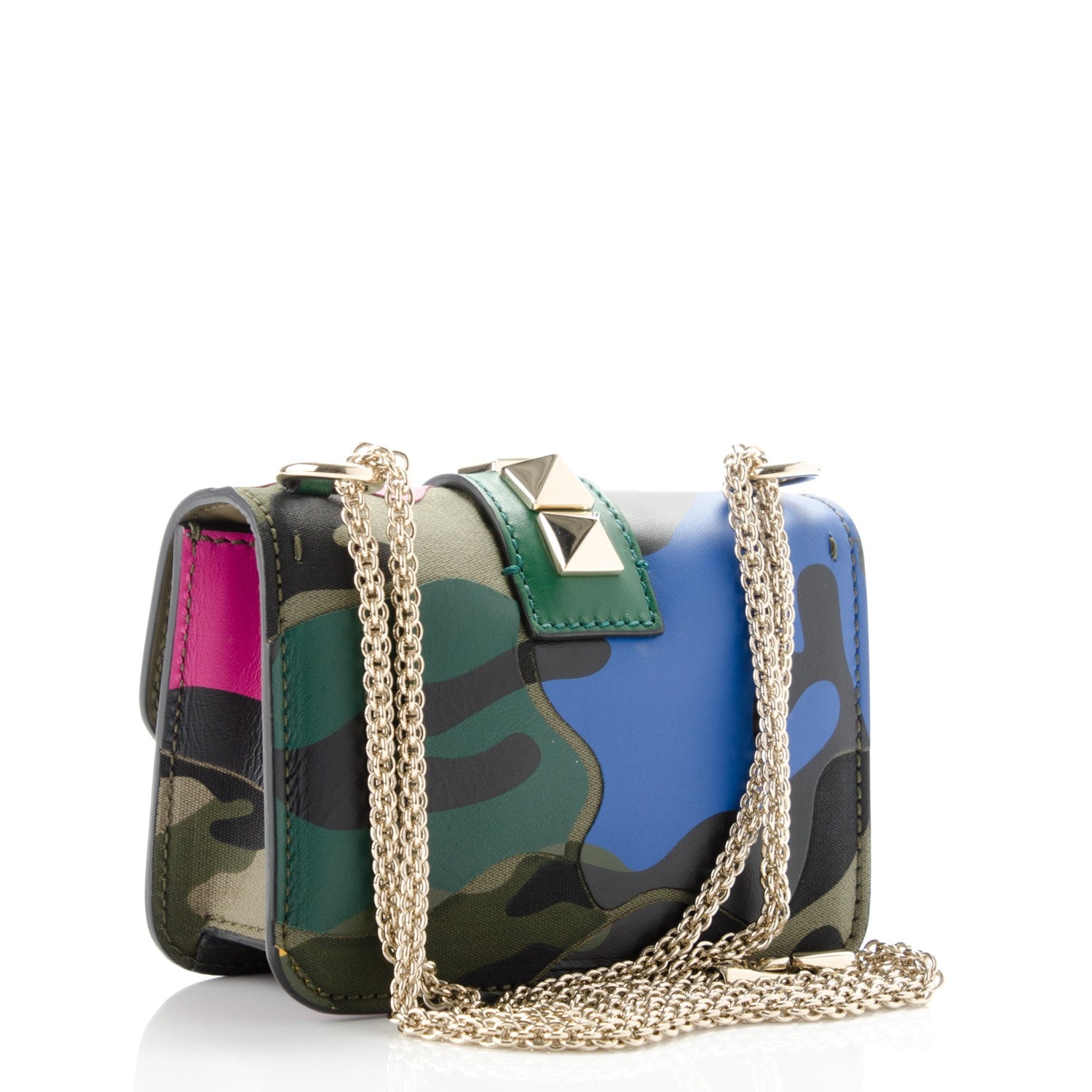 Valentino Garavani Nappa Canvas Camouflage Mini Glam Lock Rockstud Flap Multicolor 3 of 6
