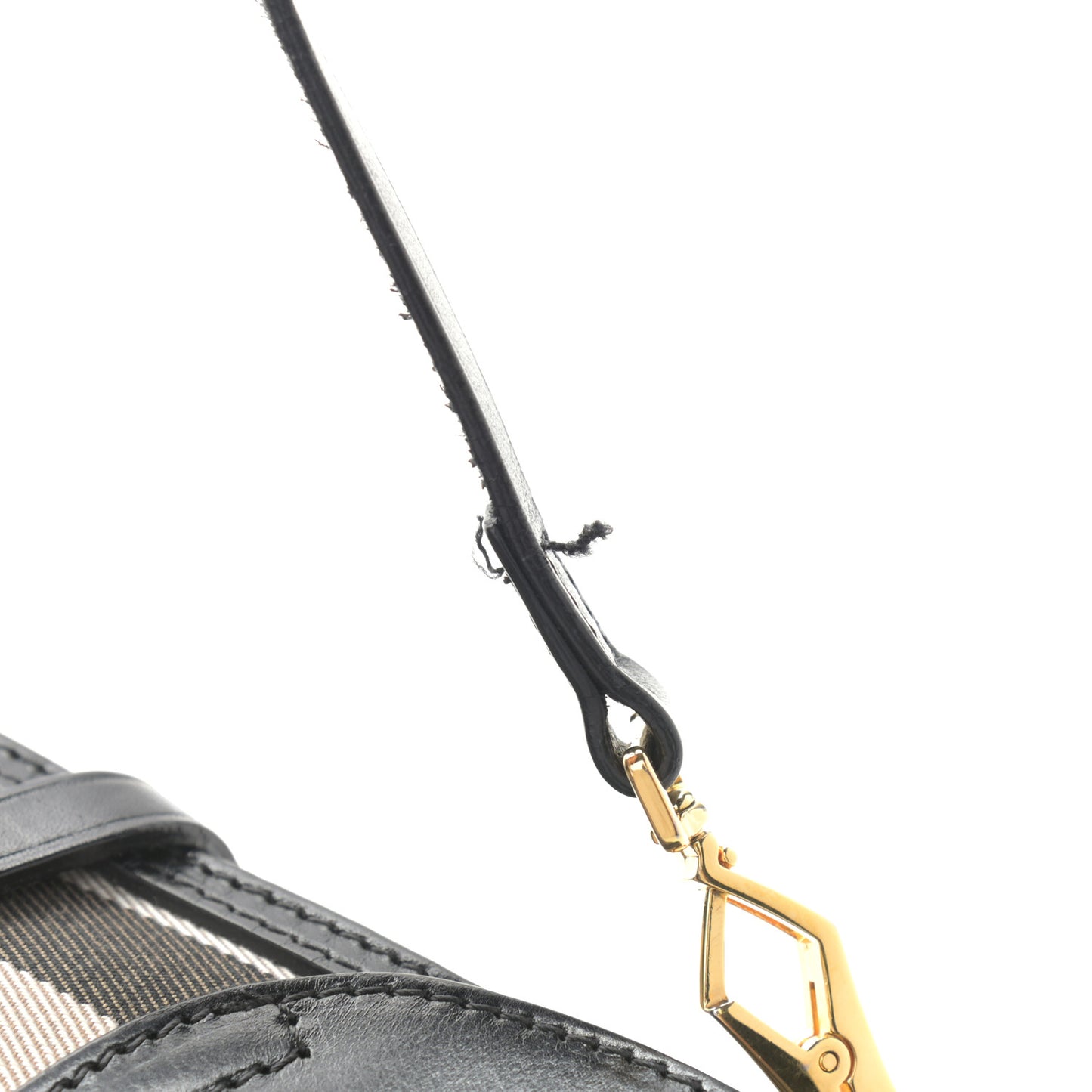 House Check Bridle Calfskin Small Abbott Crossbody Bag Black