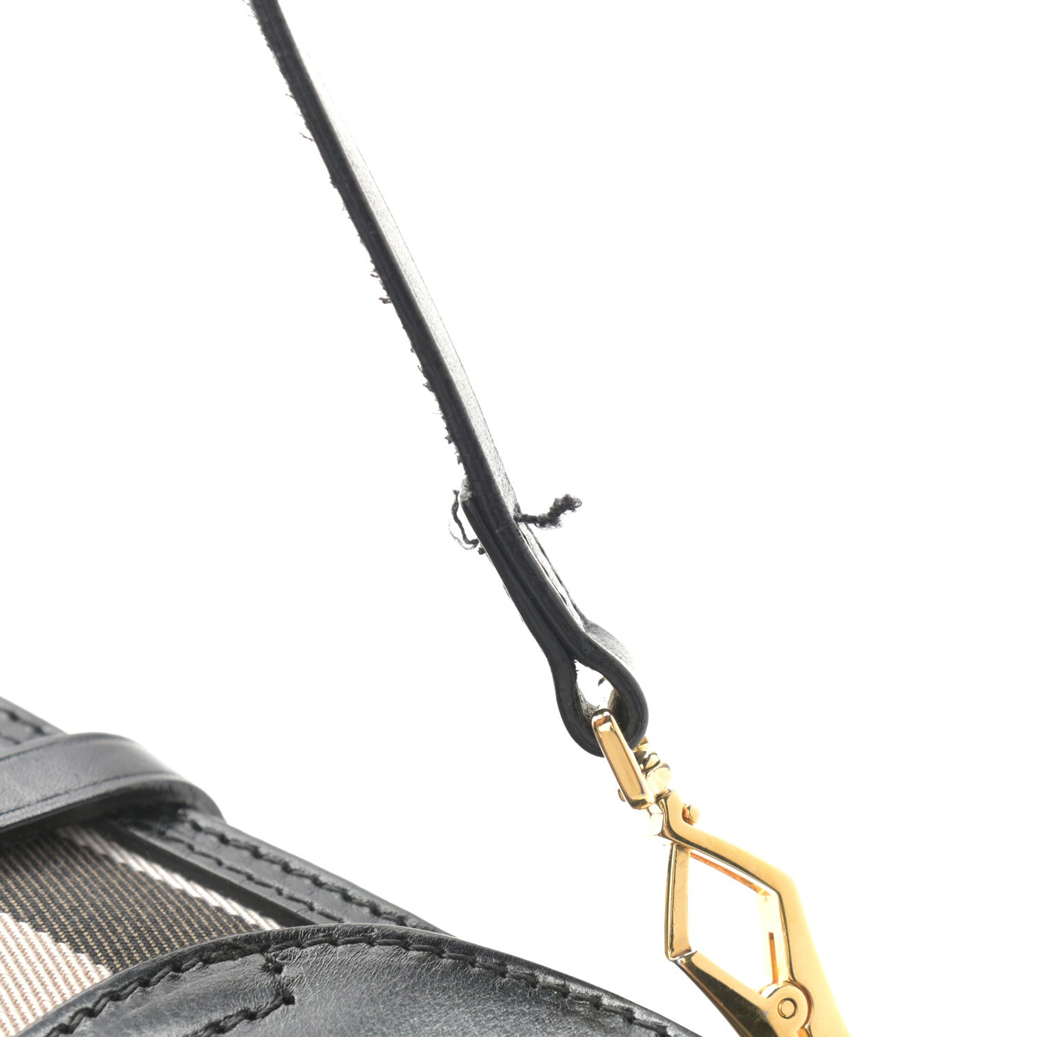 Burberry House Check Bridle Calfskin Small Abbott Crossbody Bag Black 18 of 20