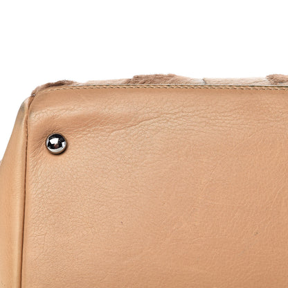 Chanel Lambskin Pony Hair Shoulder Bag Beige 17 of 20