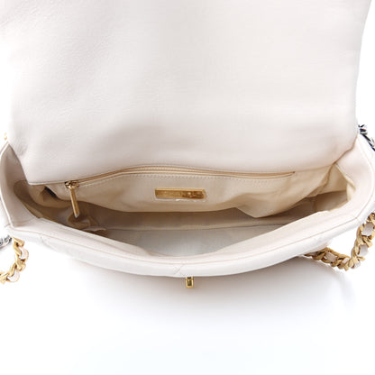 Chanel Lambskin Quilted Large 19 Flap Light Beige 5 of 9