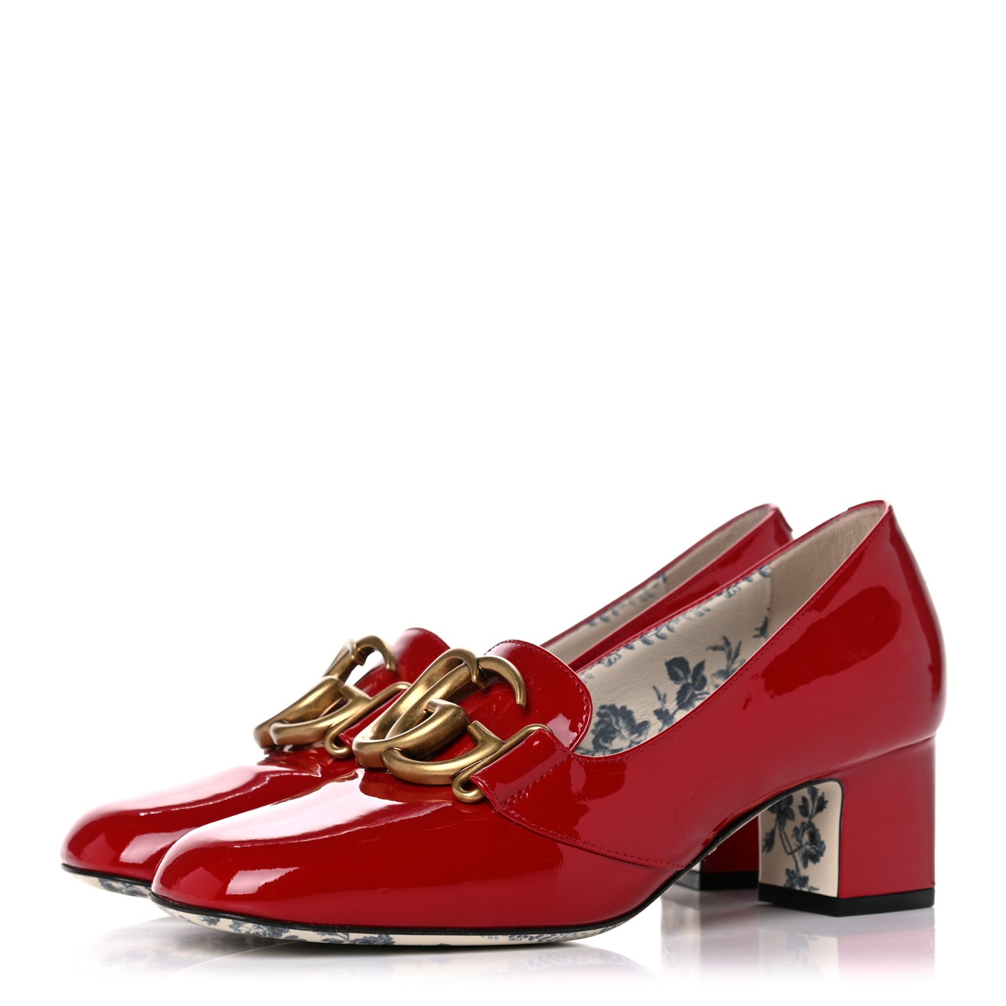 Vernice GG Victoire 55mm Loafer Pumps 35.5 Hibiscus Red