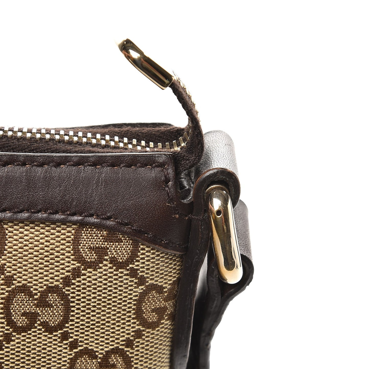 Monogram Vintage Web Medium Half Moon Hobo Dark Brown