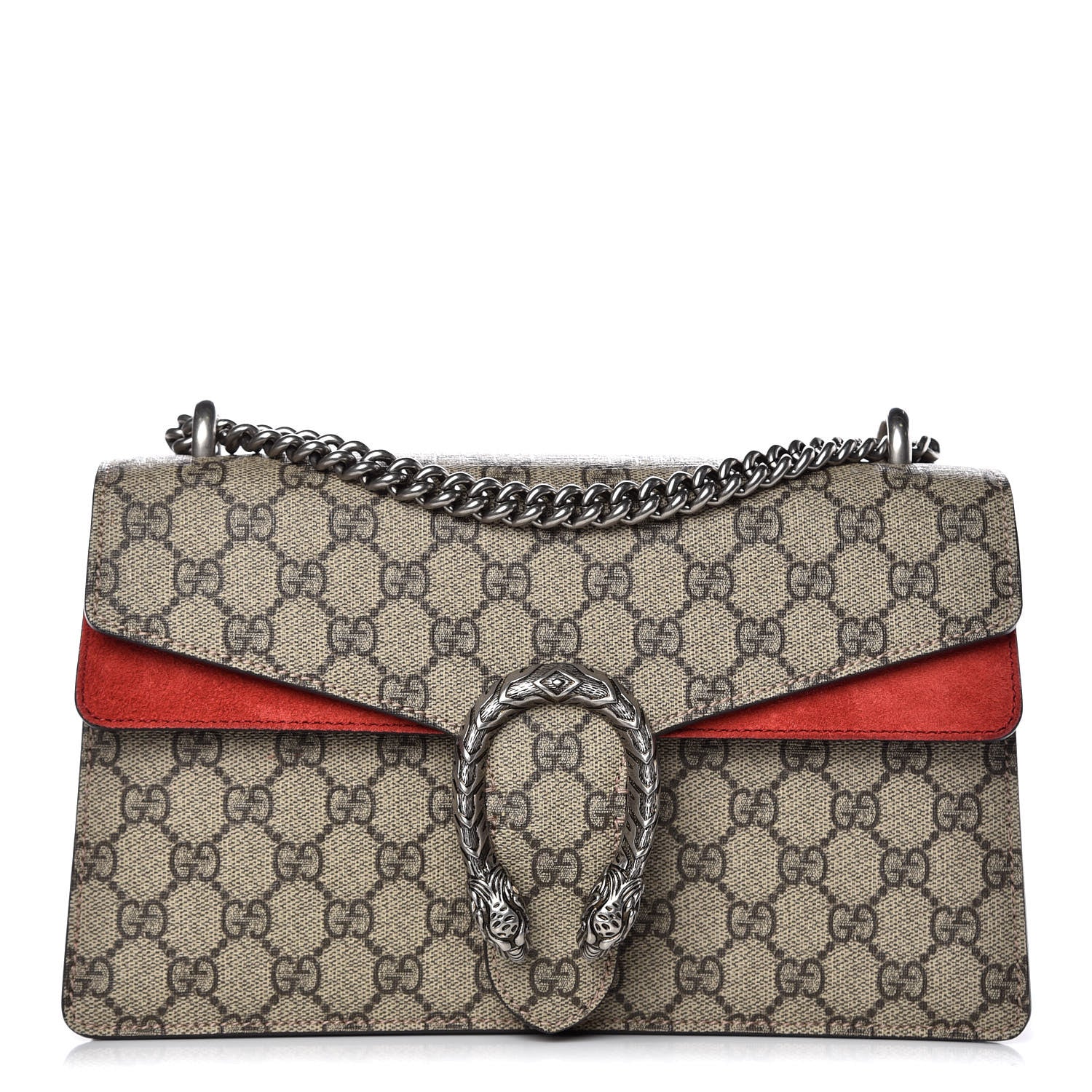 Gucci GG Supreme Monogram Small Dionysus Shoulder Bag Red 1 of 11