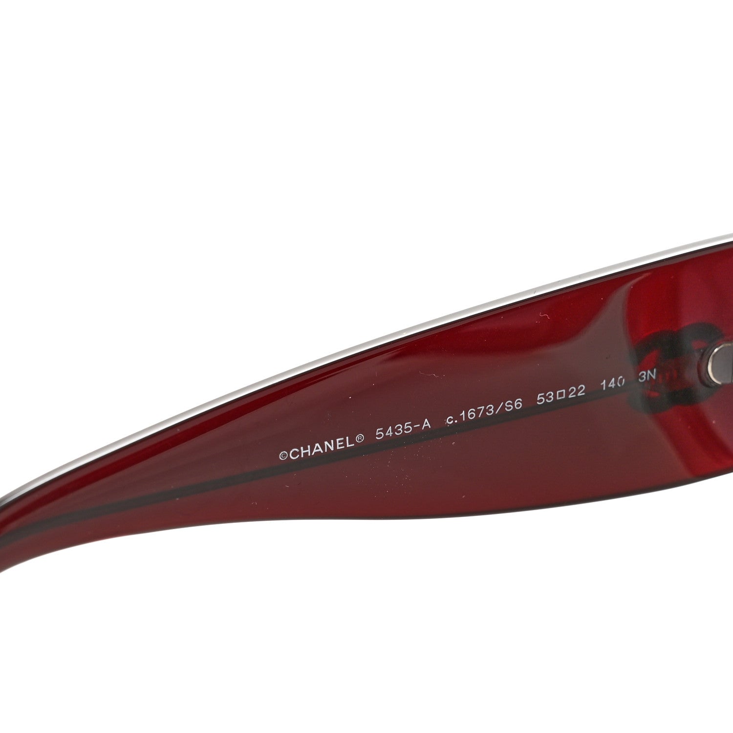 Chanel Acetate Rectangle Sunglasses 5435-A Burgundy 5 of 8