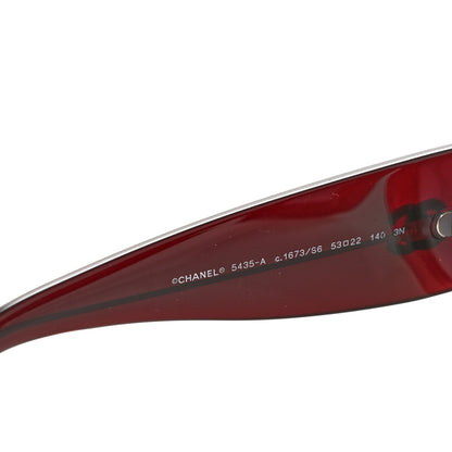 Chanel Acetate Rectangle Sunglasses 5435-A Burgundy 5 of 8