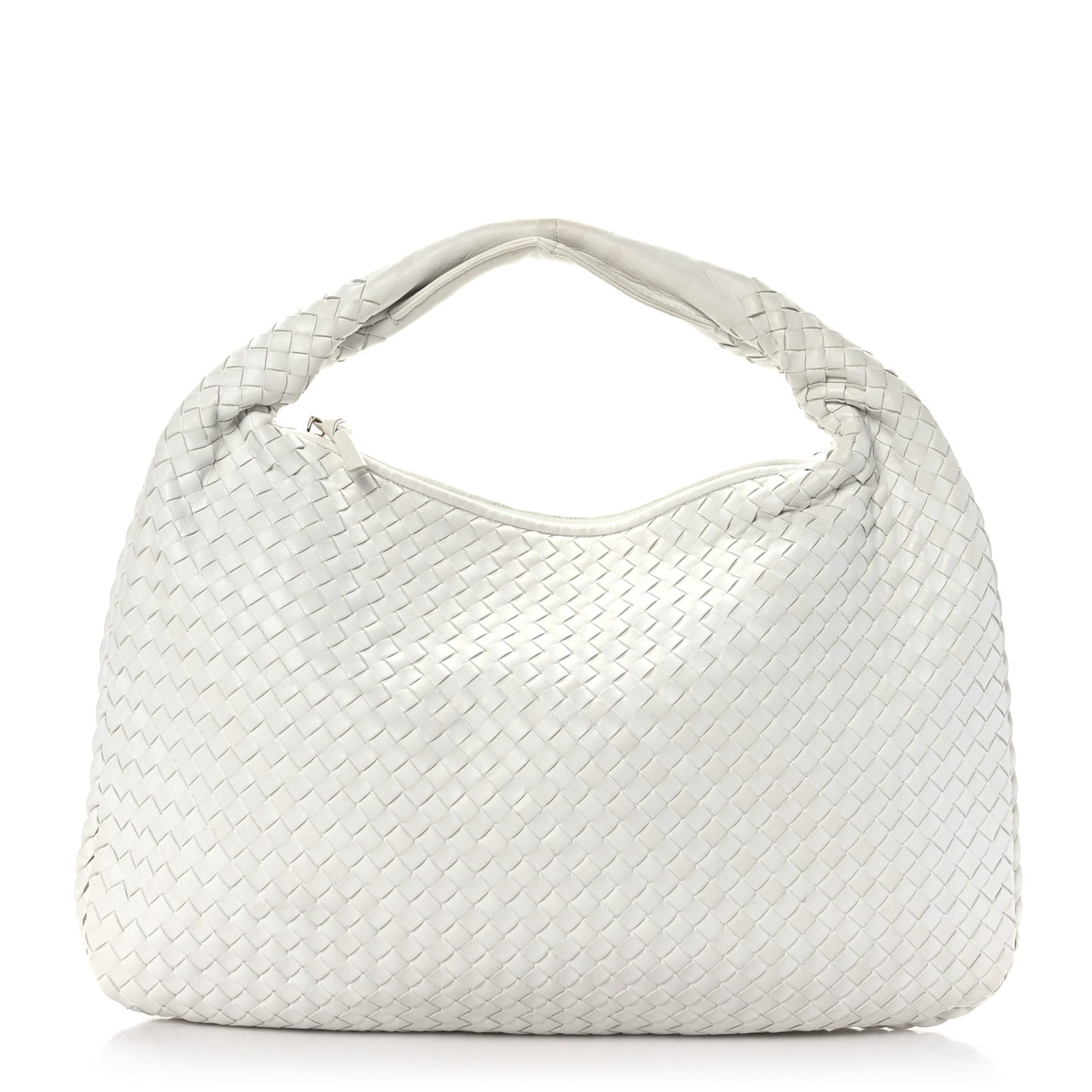 Nappa Intrecciato Large Veneta Hobo White