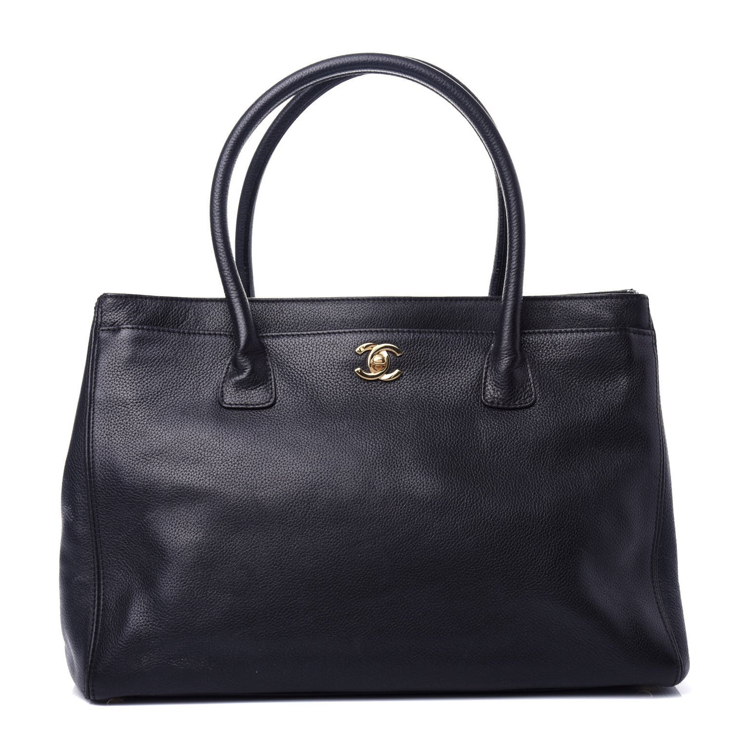 Calfskin Cerf Executive Shopper Tote Black