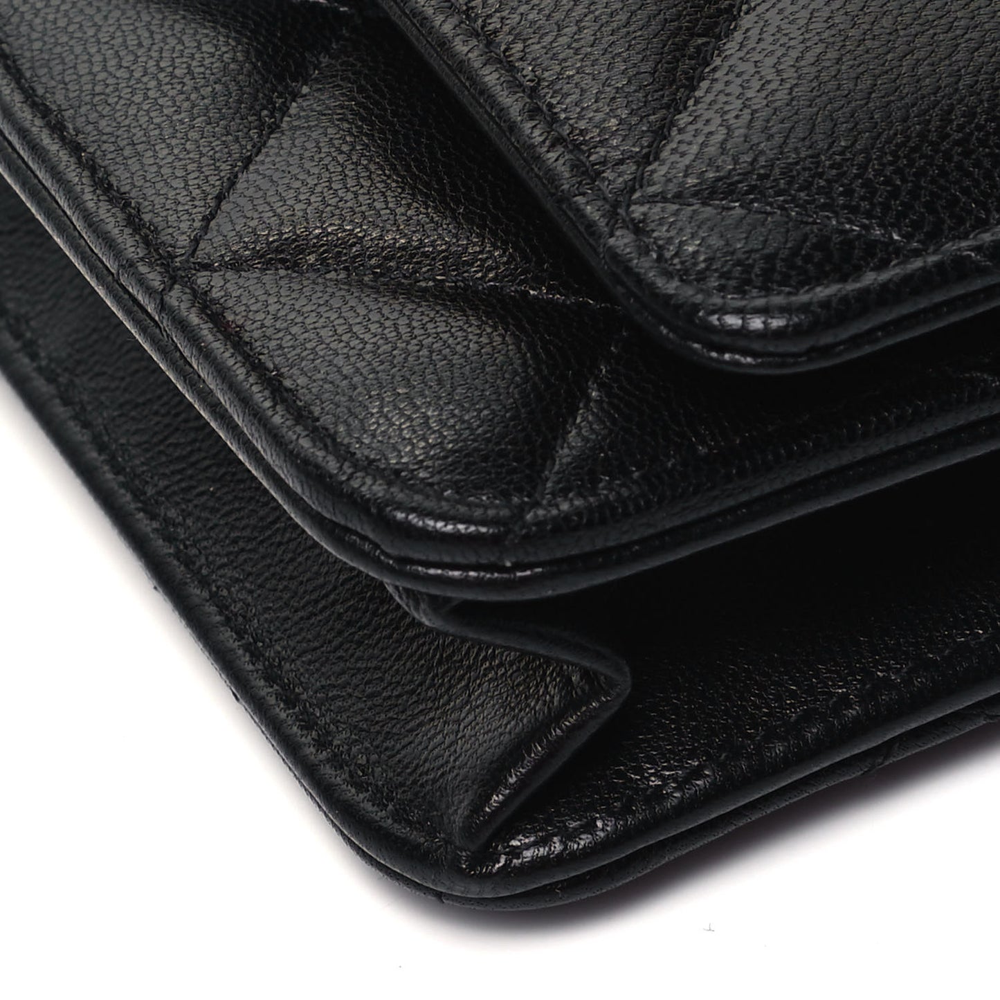 Goatskin Quilted Quilted Like A Wallet Wallet On Chain WOC Black