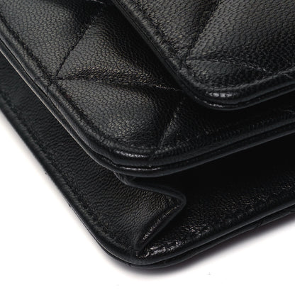 Chanel Goatskin Quilted Quilted Like A Wallet Wallet On Chain WOC Black 7 of 7