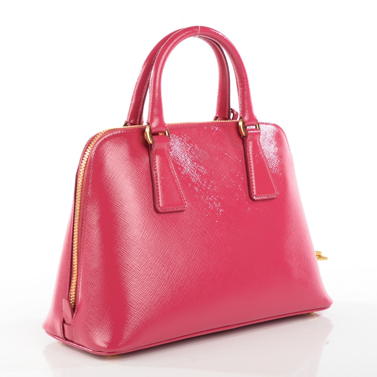 Prada Saffiano Vernice Mini Promenade Tote Peonia 3 of 9