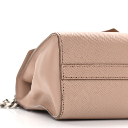 Prada Saffiano Cuir Calfskin Monochrome Envelope Flap Chain Shoulder Bag Cipria 8 of 11