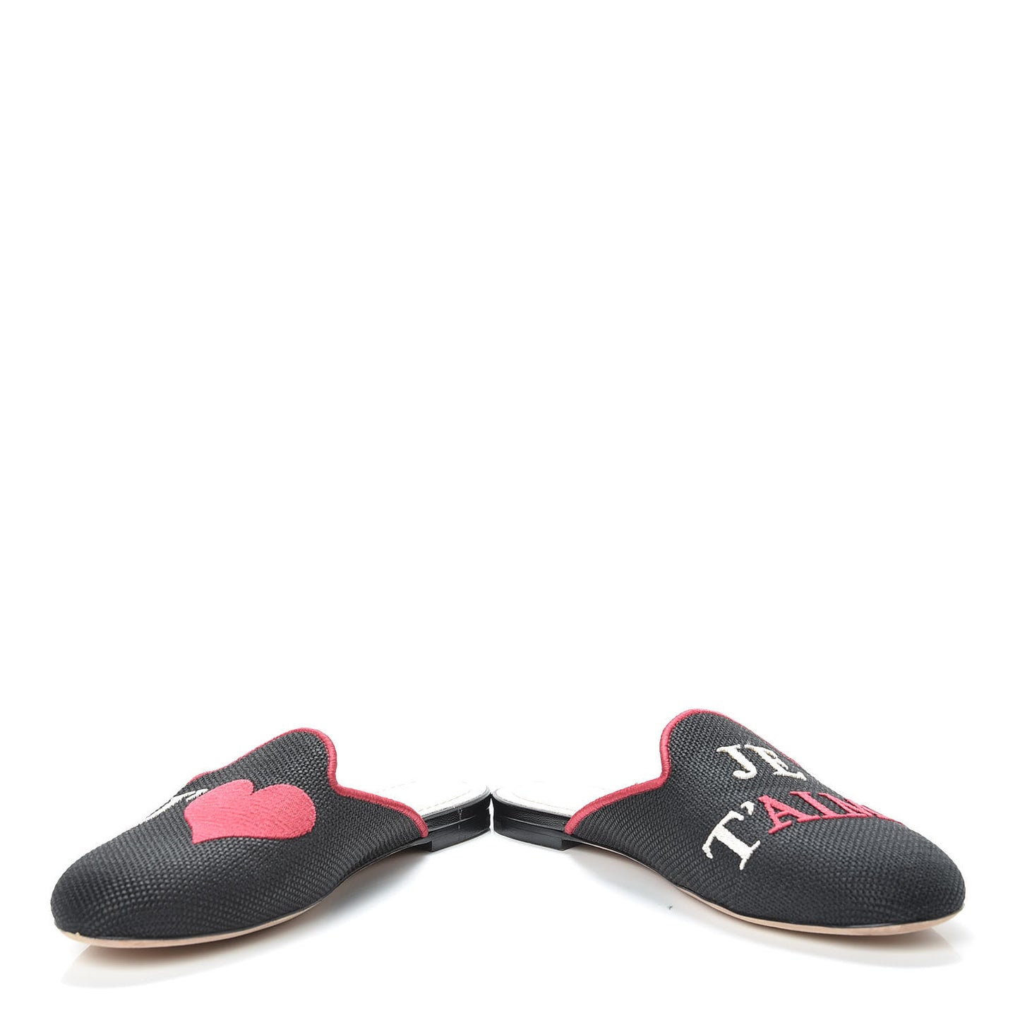 Embroidered Cotton Dioramour Mules 37.5 Black