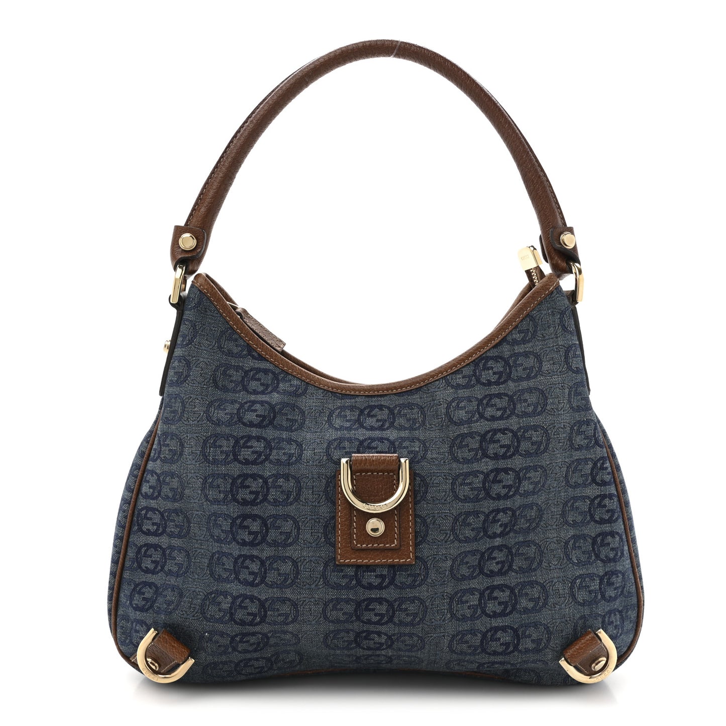 Denim GG Medium Abbey Ring Hobo Blue