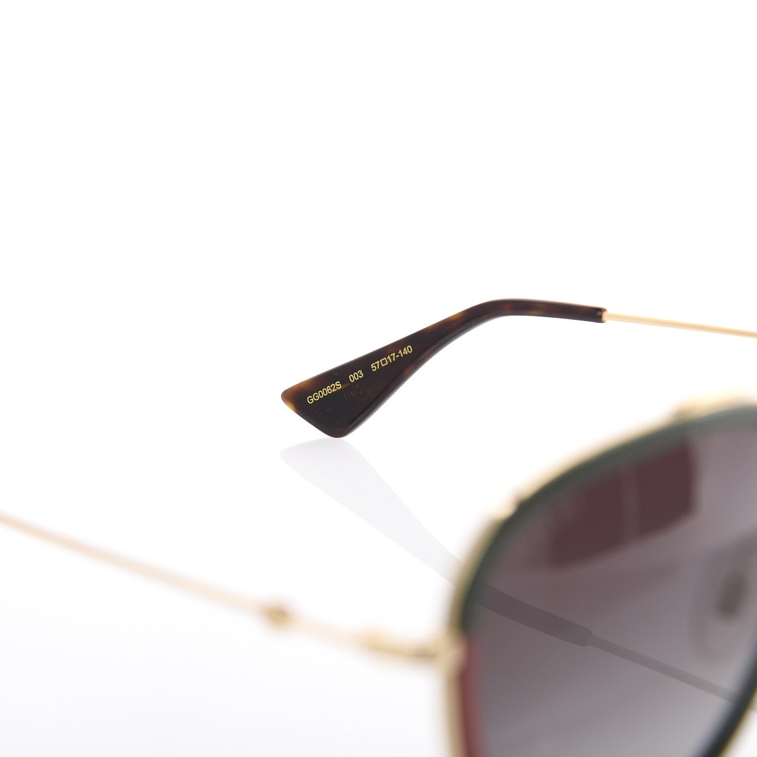 Gucci Web Aviator Sunglasses GG0062S Green Red 5 of 7