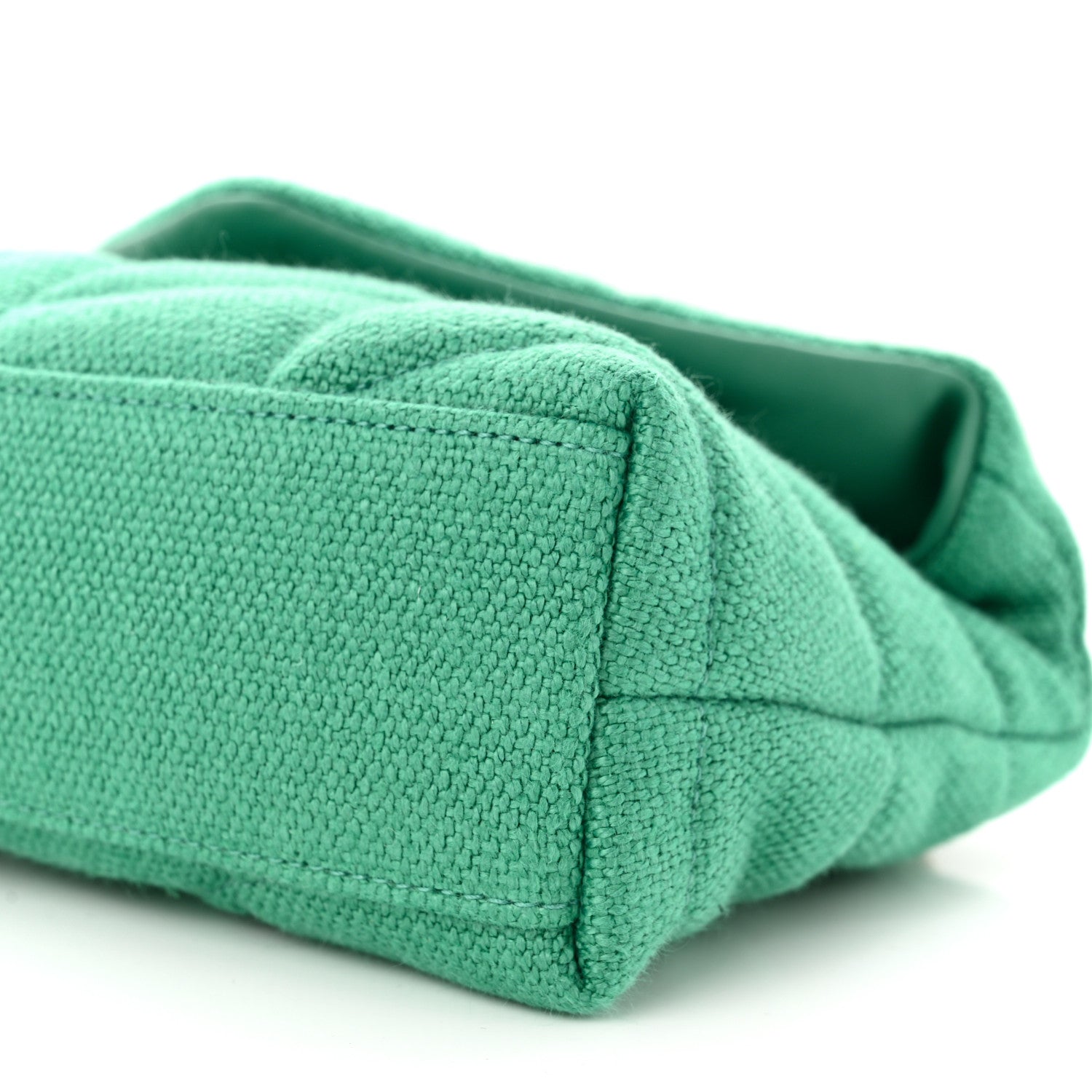 Saint Laurent Canvas Quilted Toy Loulou Puffer Monogram Chain Satchel Basil 10 of 11