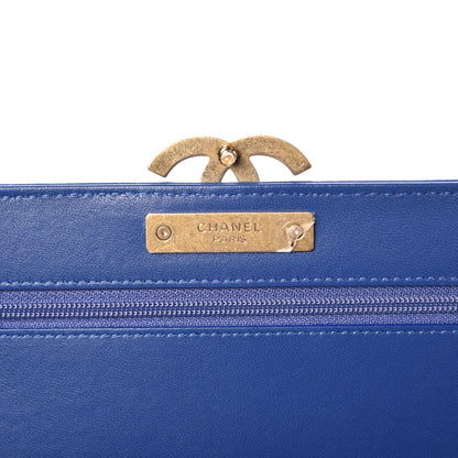 Chanel Iridescent Lambskin Quilted Wallet on Chain WOC Blue 6 of 11