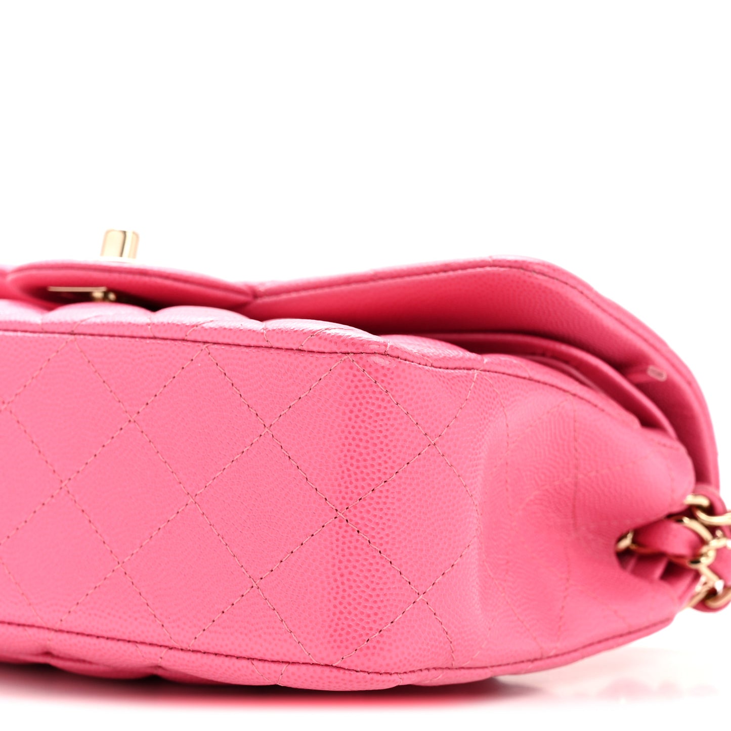Caviar Quilted Small Double Flap Pink