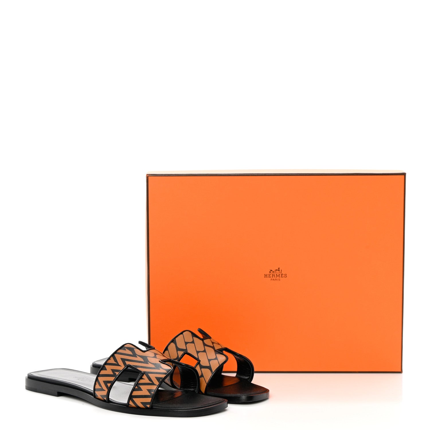 Hermes Calfskin Oran Sandals 36 Black Gold 10 of 10