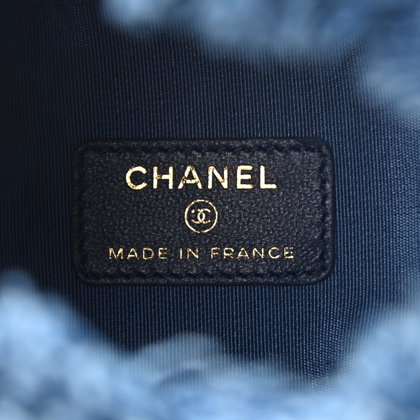 Denim Quilted Mood Mini Bucket With Chain Blue Multicolor