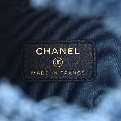 Chanel Denim Quilted Mood Mini Bucket With Chain Blue Multicolor 6 of 10