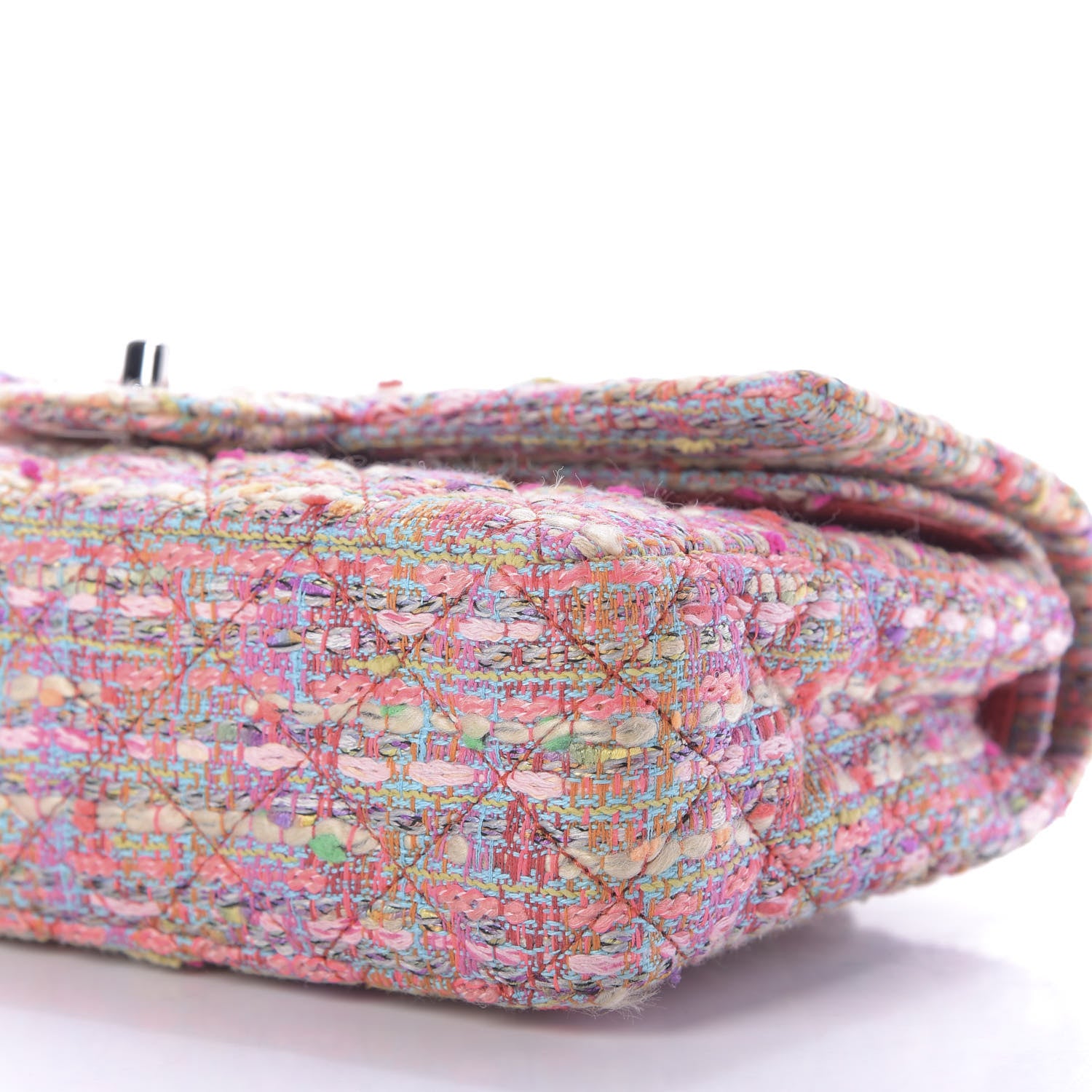 Chanel Tweed Quilted Medium Double Flap Multicolor 7 of 9