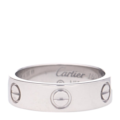 Cartier 18K White Gold 5.5mm LOVE Ring 55 7.25 1 of 4