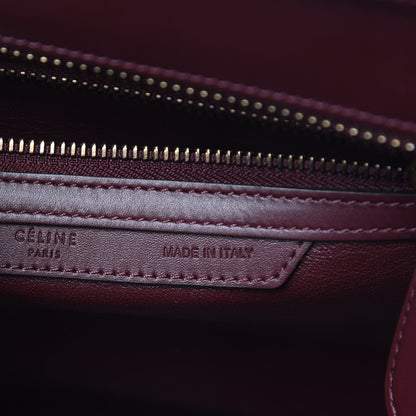 Celine Goatskin Calfskin Micro Luggage Burgundy 6 of 15