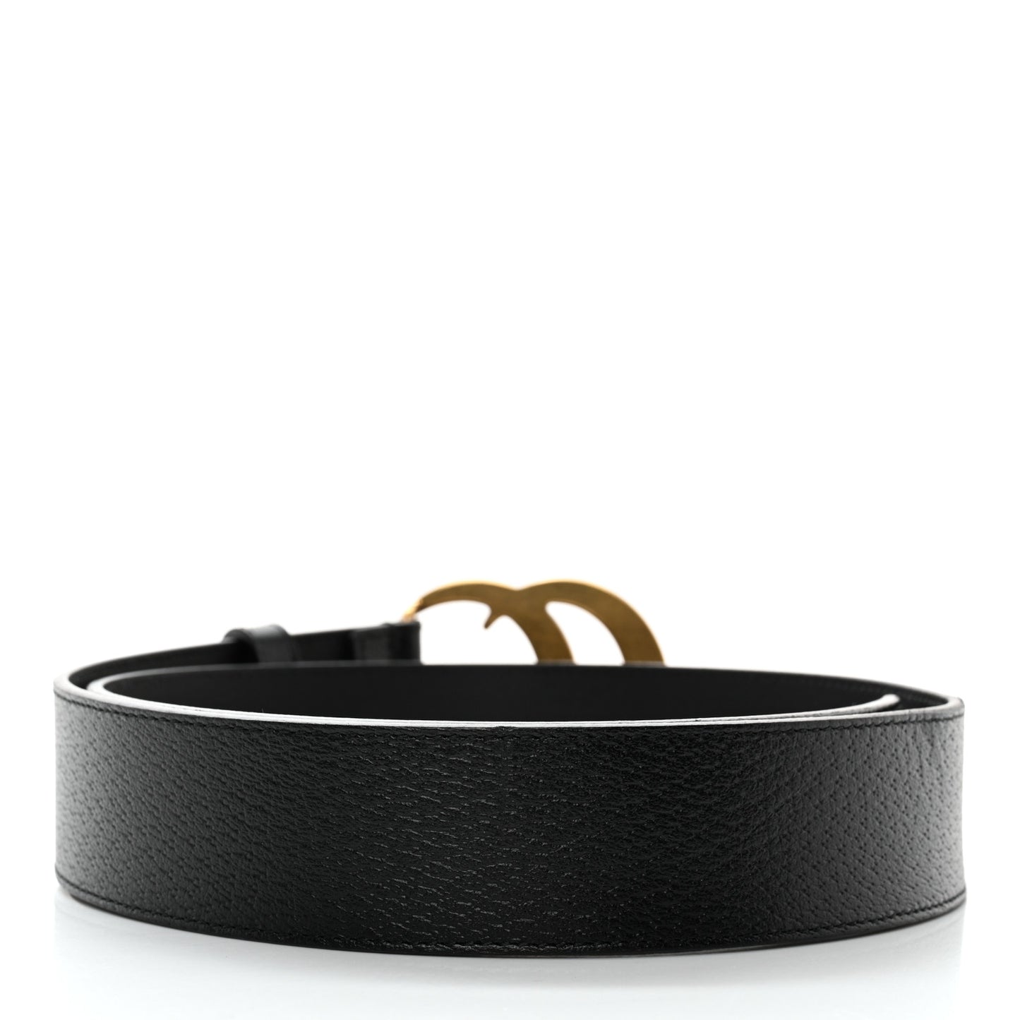 Textured Dollar Calfskin Double G 40mm Belt 85 34 Black