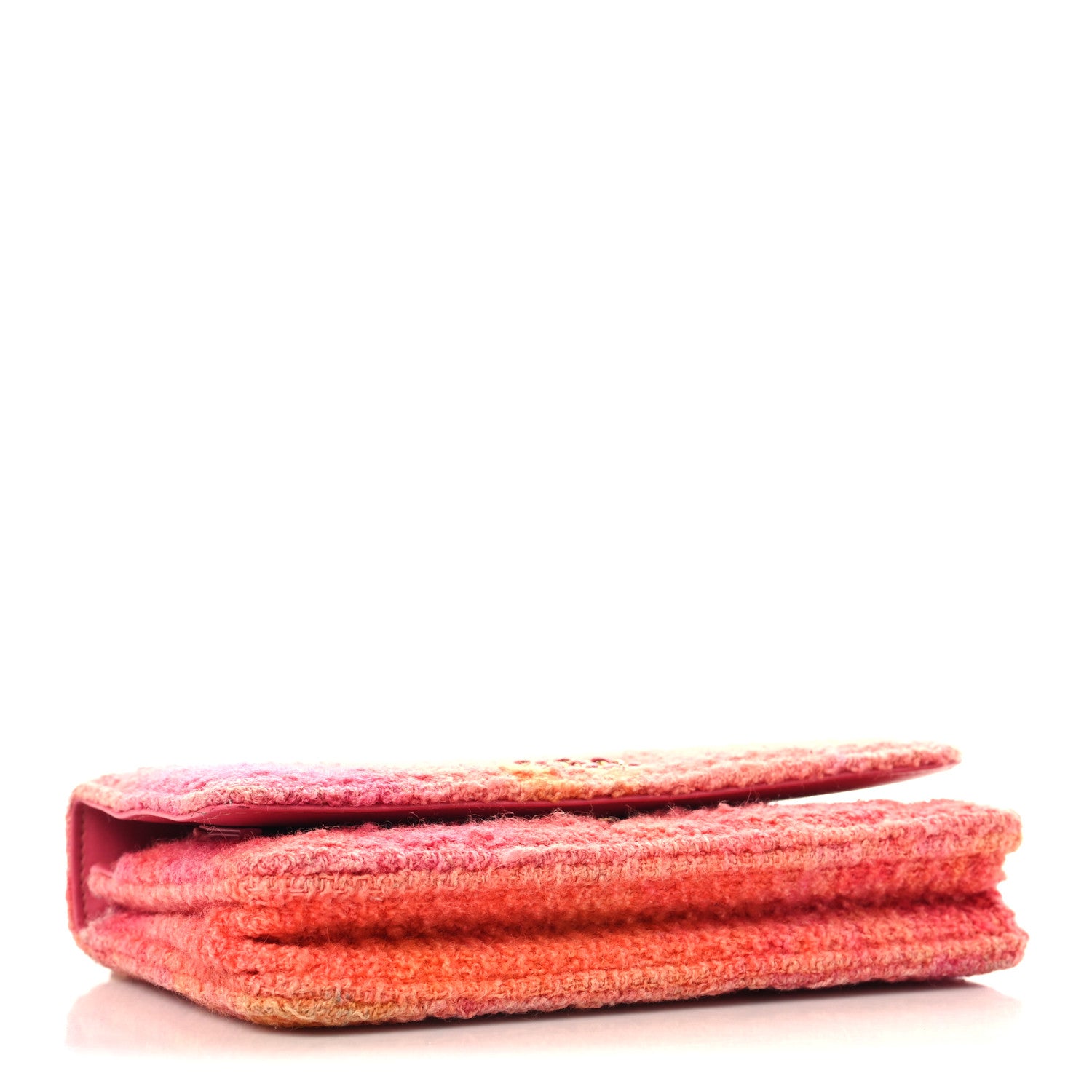 Chanel Wool Tweed Lambskin Quilted Chanel 19 Wallet On Chain WOC Coral Pink 4 of 13