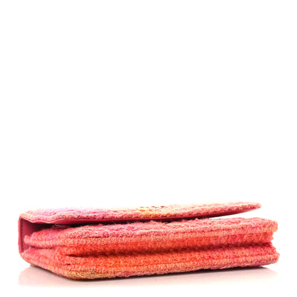 Chanel Wool Tweed Lambskin Quilted Chanel 19 Wallet On Chain WOC Coral Pink 4 of 13