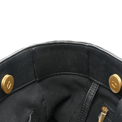 Chanel Calfskin Quilted Chain Lines Shopping Tote Black 13 of 15