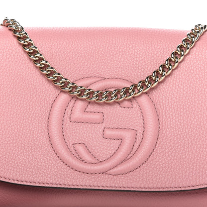 Gucci Pebbled Calfskin Medium Soho Flap Crossbody Pink 10 of 10