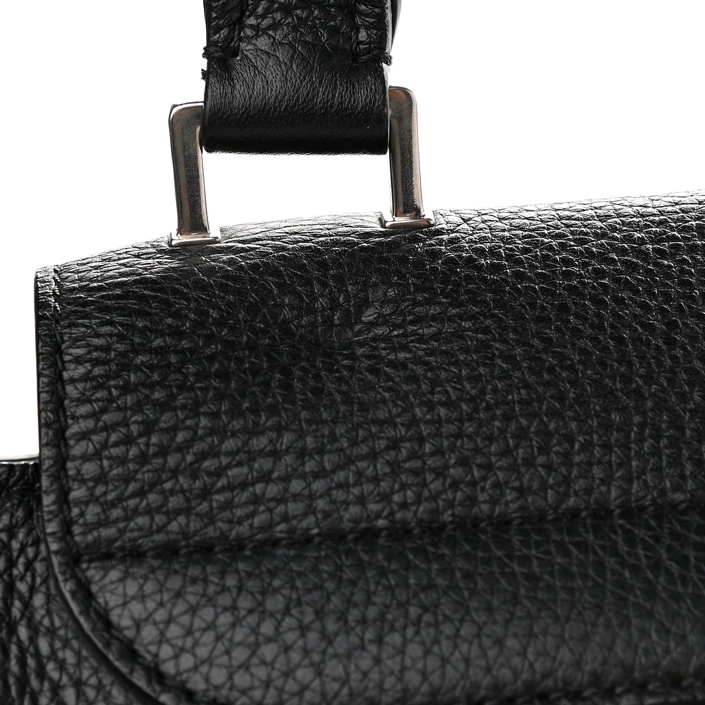 Drummed Calfskin Suede Medium Trapeze Black