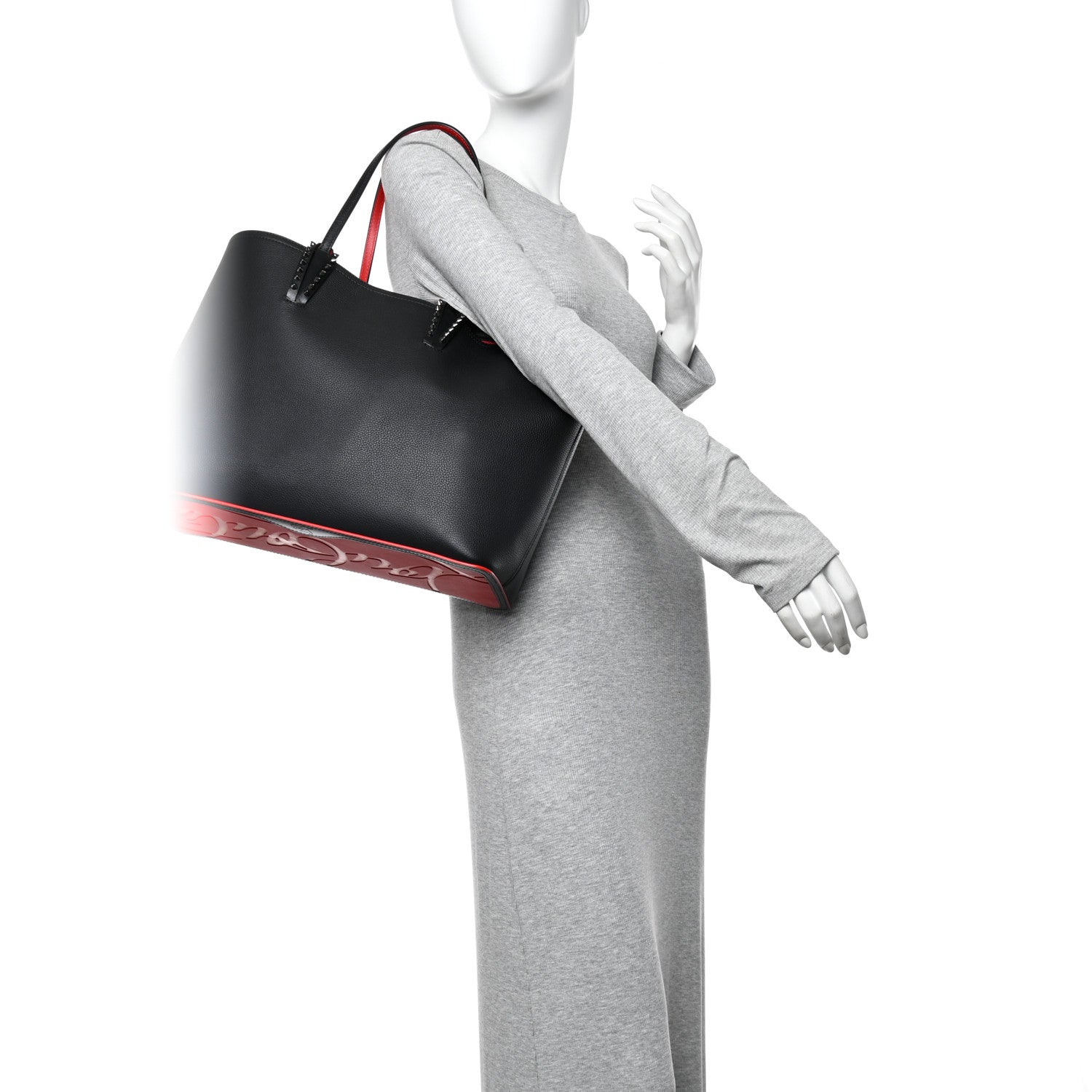 Christian Louboutin Calfskin Empire Spikes East West Cabata Tote Black 2 of 11