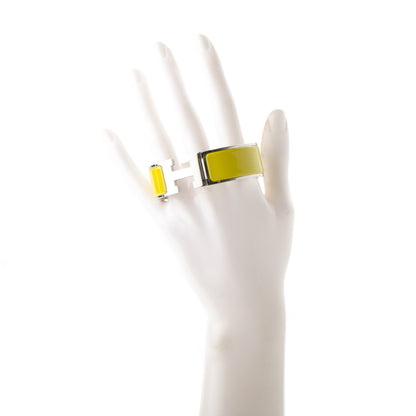 Hermes Enamel Clic Clac H Wide Bracelet GM Chartreuse 2 of 5