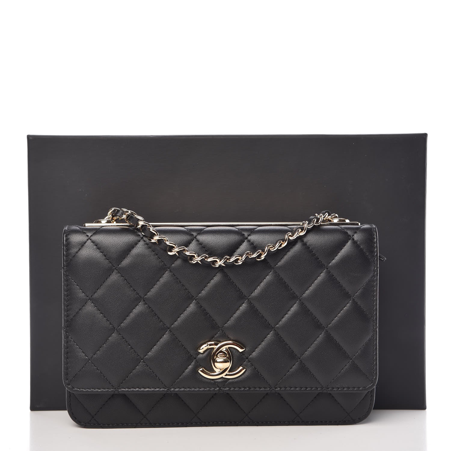 Chanel Lambskin Quilted Trendy CC Wallet On Chain WOC Black 11 of 11