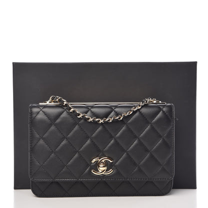 Chanel Lambskin Quilted Trendy CC Wallet On Chain WOC Black 11 of 11