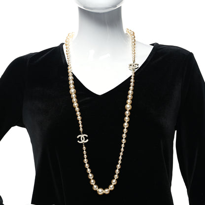 Chanel Graduated Pearl CC Long Necklace Gold 2 of 5