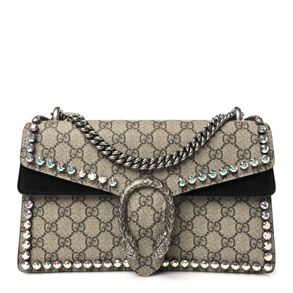 Gucci GG Supreme Monogram Crystal Small Dionysus Shoulder Bag Black 1 of 10